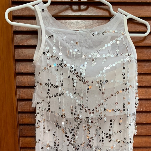 Maneca Active wear Funky Diva White Sequins Halloween Costume - Child Med - Picture 3 of 9